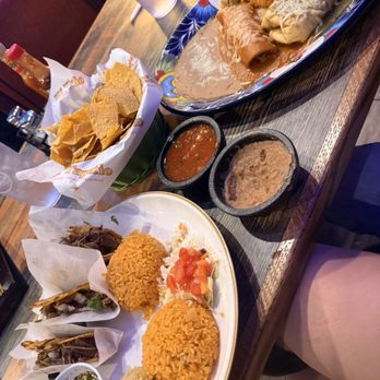 El Tapatio - Quesabirria tacos and combo plate with an enchilada and chimichanga - Mexican Near Me - Sacramento, California