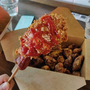 Fiya Hen - Ramen corn dog with Taiwanese basil fried chicken - Chicken Wings Near Me - Boston, Massachusetts