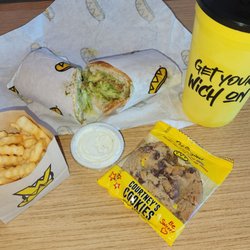 Which Wich? Superior Sandwiches - Build your own sandwich with veggies and cheese. Drink, cookie and fries with free ranch dip.