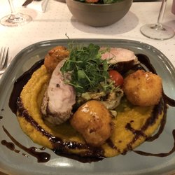 Gasthof Traube - Wildschwein auf Kürbispüree, Spitzkohl und Kartoffelkrapfen