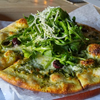 Great Maple - Pesto Flatbread Close-up - New American Near Me - Newport Beach, California Great Maple - Pesto Flatbread Close-up - New American Near Me - Newport Beach, California