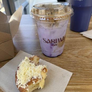 Sarima Cafe - Ube affogato  cheese donut - Cafes Near Me - Chicago, Illinois