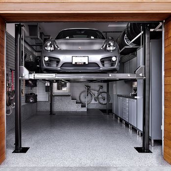 Garage Living - 4 post car lift installations. - Flooring Near Me - Vaughan, Ontario Garage Living - 4 post car lift installations. - Flooring Near Me - Vaughan, Ontario