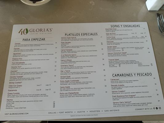 Menu photo 2 Gloria's Latin Cuisine Prosper, TX Menu photo 2 Gloria's Latin Cuisine Prosper, TX