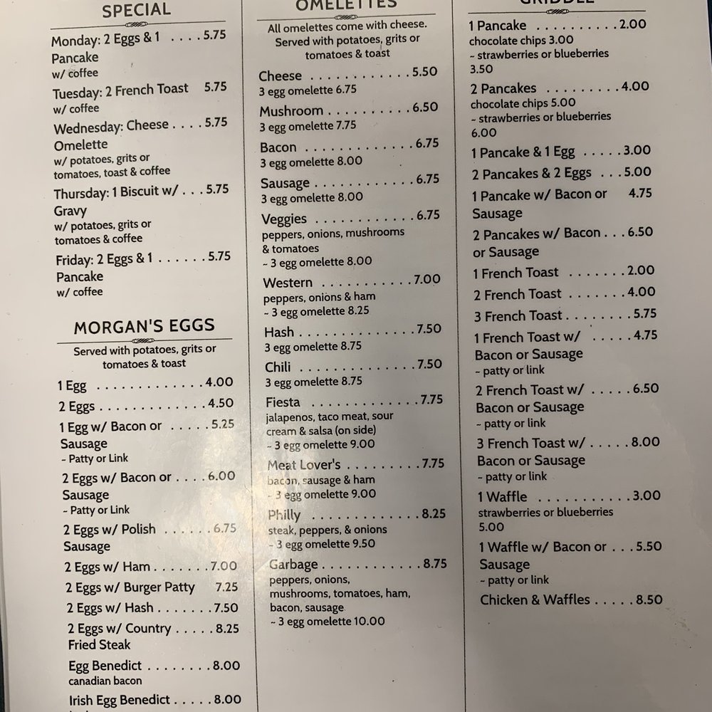 Morgan's Cafe' - Menu - Cafes Near Me - Port Charlotte, Florida