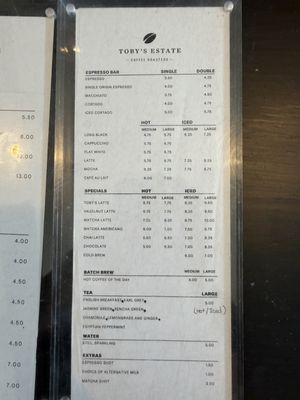 Menu photo 1 Toby's Estate New York, NY Menu photo 1 Toby's Estate New York, NY