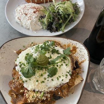 B Bistro + Bakery - Chilaquiles and Salmon Filet - Bakeries Near Me - Miami, Florida
