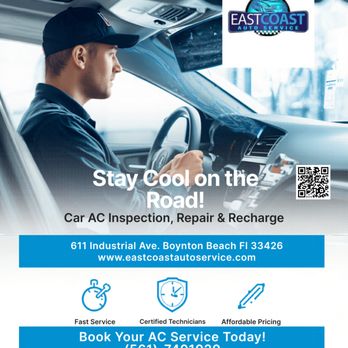 East Coast Auto Service - Stay Cool on Every Drive!
Is your car's AC not cooling like it used to? Don't let the heat ruin your journey. (561)740-1020 - Auto Repair Near Me - Boynton Beach, Florida East Coast Auto Service - Stay Cool on Every Drive!
Is your car's AC not cooling like it used to? Don't let the heat ruin your journey. (561)740-1020 - Auto Repair Near Me - Boynton Beach, Florida