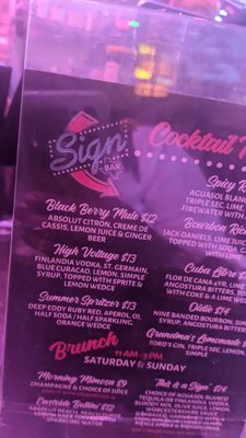 Menu photo 5 Sign Bar Austin, TX