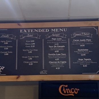 Cinco TacoBar - Menu - Mexican Near Me - San Leandro, California Cinco TacoBar - Menu - Mexican Near Me - San Leandro, California