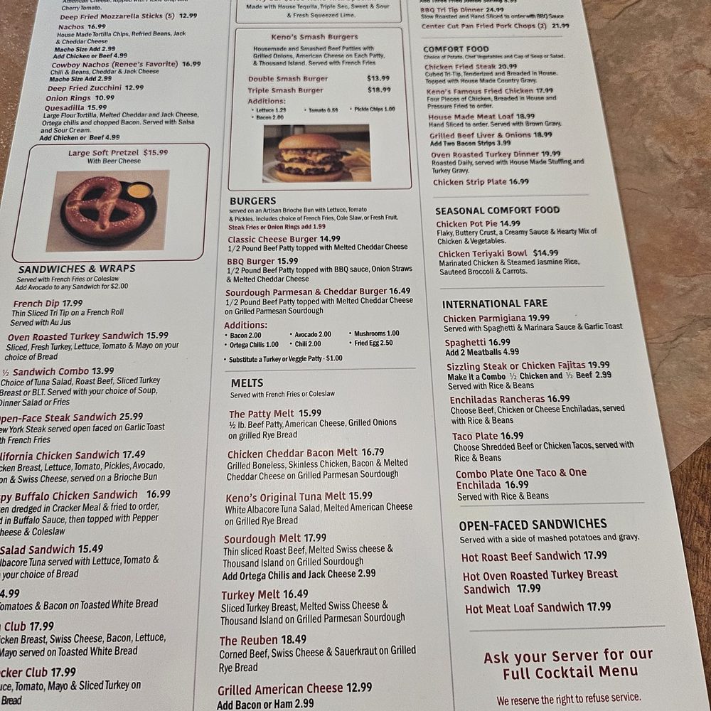 Keno's Restaurant - Menu - American Near Me - Anaheim, California Keno's Restaurant - Menu - American Near Me - Anaheim, California