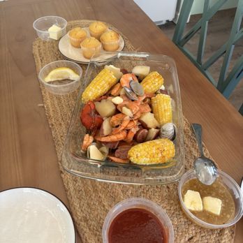 Outer Banks Boil Company - Boil the way I like it - sausage, shrimp, potatoes, mussels, clams, onions and lobster tail is hiding in there somewhere! - Seafood Near Me - Avon, North Carolina Outer Banks Boil Company - Boil the way I like it - sausage, shrimp, potatoes, mussels, clams, onions and lobster tail is hiding in there somewhere! - Seafood Near Me - Avon, North Carolina