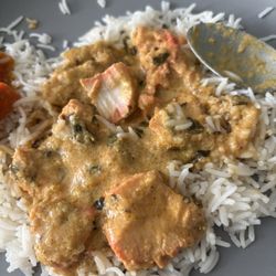 Indian Spice Train - Pretty much all of the chicken in my double chicken korma