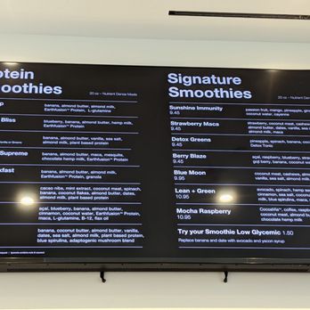 Earthbar - here's their Smoothie menu - Juice Bars & Smoothies Near Me - Los Angeles, California Earthbar - here's their Smoothie menu - Juice Bars & Smoothies Near Me - Los Angeles, California