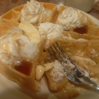 Silver Spur Buffet & Cafe - Waffles are light and fluffy. Whipped cream on top - Cafes Near Me - Pahrump, Nevada