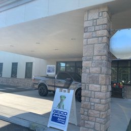 Outside front of building