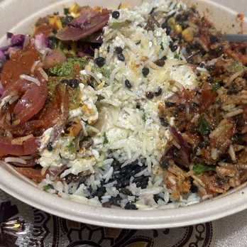 CAVA - Zoom in for the crunchy rice(Opaque with solid white middle) - Mediterranean Near Me - Pasadena, California