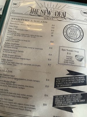 Menu photo 1 The New Deal Restaurant and Wine Bar Burbank, CA Menu photo 1 The New Deal Restaurant and Wine Bar Burbank, CA
