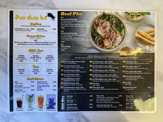 Menu photo 3 Pho Duoi Bo San Jose, CA Menu photo 3 Pho Duoi Bo San Jose, CA