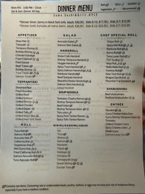 Menu photo 1 Sumo Sushi & Grill Seattle, WA Menu photo 1 Sumo Sushi & Grill Seattle, WA