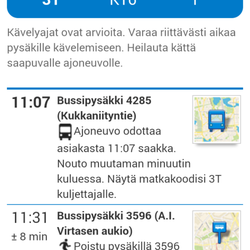 Kutsuplus - Tekstiviestissä olevan linkin takana oleva tarkempi ohjeistus.