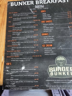 Menu photo 1 The Bunker Bar Post Falls, ID Menu photo 1 The Bunker Bar Post Falls, ID
