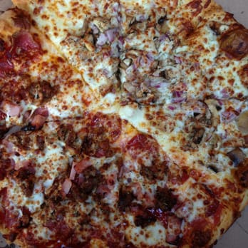 Doughboys Pizzeria - 1/2 white knight 1/2 three meat - Pizza Near Me - Grover Beach, California Doughboys Pizzeria - 1/2 white knight 1/2 three meat - Pizza Near Me - Grover Beach, California