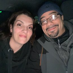 Sitting in the car waiting for our turn to eat. All we smell are ribs...