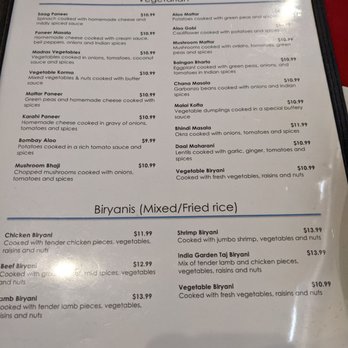 India Garden - Ala carte menu as of 6/6/21 - Indian Near Me - Avondale, Arizona