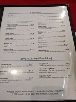 Menu photo 8 India Garden Avondale, AZ