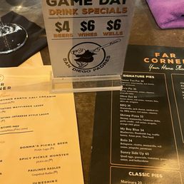 Game day specials Game day specials