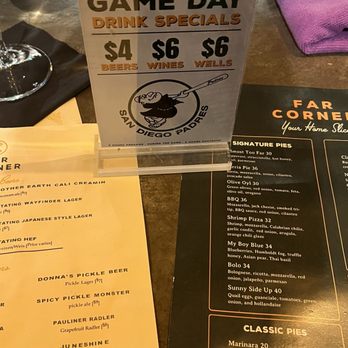 Far Corner - Game day specials - Pizza Near Me - San Diego, California