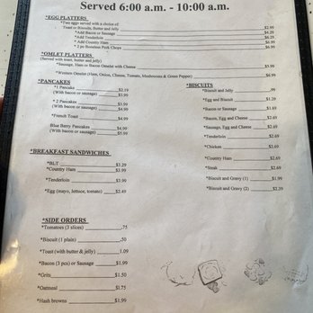 Mel's Old Times Cafe - Breakfast Menu - Diners Near Me - Spencer, Tennessee