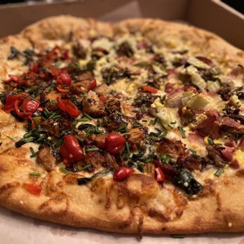 Mellow Mushroom New Albany - Half & Half pizza - backyard bbq & wild in Havana - Pizza Near Me - New Albany, Ohio Mellow Mushroom New Albany - Half & Half pizza - backyard bbq & wild in Havana - Pizza Near Me - New Albany, Ohio