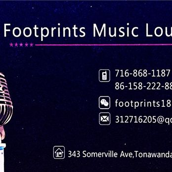Footprints Music Lounge - the business card for footprints music lounge - Karaoke Near Me - Tonawanda, New York Footprints Music Lounge - the business card for footprints music lounge - Karaoke Near Me - Tonawanda, New York