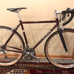 Bikefix - My Soma ES, Curt and Bill built up the wheels and installed the Whisky carbon fork!