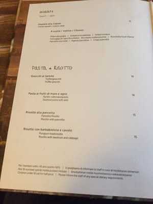Menu photo 2 Trattoria Sogno HELSINKI, 18