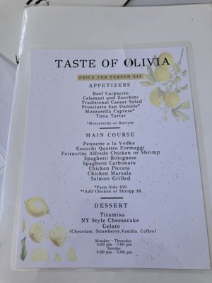 Menu photo 8 Olivia Restaurant & Rooftop Hollywood, FL