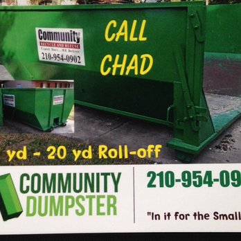 1 Community Dumpster - Dumpster Rental Near Me - San Antonio, Texas 1 Community Dumpster - Dumpster Rental Near Me - San Antonio, Texas