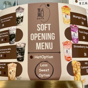 Dots Boba - Soft opening menu - Bubble Tea Near Me - San Francisco, California Dots Boba - Soft opening menu - Bubble Tea Near Me - San Francisco, California