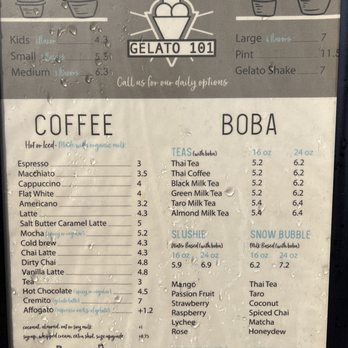 Gelato 101 - Solana Beach - Menu as of April 2024 - Gelato Near Me - Solana Beach, California Gelato 101 - Solana Beach - Menu as of April 2024 - Gelato Near Me - Solana Beach, California