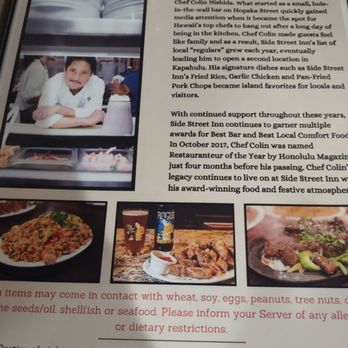 Side Street Inn - About the restaurant - Hawaiian Near Me - Honolulu, Hawaii