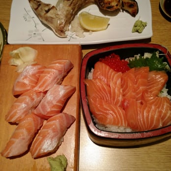 Sushi Tomi - hamachi kama, salmon toro, and salmon chriashi bowl - Sushi Bars Near Me - Mountain View, California Sushi Tomi - hamachi kama, salmon toro, and salmon chriashi bowl - Sushi Bars Near Me - Mountain View, California