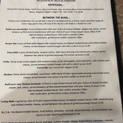 Caribou Cafe - Appetizers and burger/sandwich menu