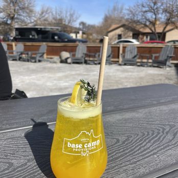 Base Camp Provisions - Saffron Aperol Spritz - Bars Near Me - Fruita, Colorado Base Camp Provisions - Saffron Aperol Spritz - Bars Near Me - Fruita, Colorado