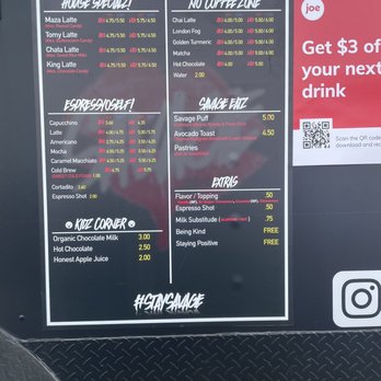 Savage Coffee - Menu - Coffee & Tea Near Me - San Antonio, Texas