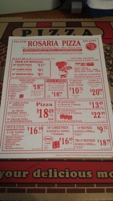 Menu photo 7 Rosaria's Pizza San Diego, CA Menu photo 7 Rosaria's Pizza San Diego, CA
