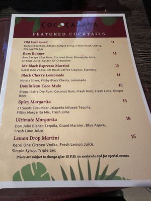 Menu photo 1 CocoCabana Bar & Grill Greenacres, FL