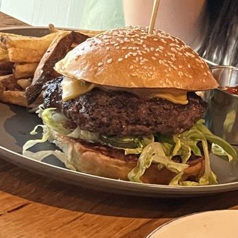 Whiskey Cake - Hamburger and fries - New American Near Me - San Antonio, Texas