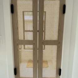 Casa Oh Custom Furniture - Custom oak with caning swing doors